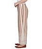 Ruby Rd. Petite Size Stripe Print Knit Wide Leg Puff Print Hem Pull-On Pants, Color:Chino Multi - Image 3