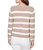 Ruby Rd. Petite Size Stripe V-Neck Long Sleeve Tie-Front Sweater - Image 2