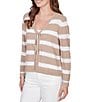 Ruby Rd. Petite Size Stripe V-Neck Long Sleeve Tie-Front Sweater - Image 3