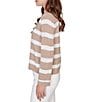 Ruby Rd. Petite Size Stripe V-Neck Long Sleeve Tie-Front Sweater - Image 4