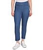 Ruby Rd. Petite Size Tencel™ Lyocell Frayed Hem Pull-On Ankle Pants, Color:Medium Blue - Image 1