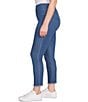 Ruby Rd. Petite Size Tencel™ Lyocell Frayed Hem Pull-On Ankle Pants, Color:Medium Blue - Image 3