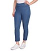 Ruby Rd. Petite Size Tencel™ Lyocell Frayed Hem Pull-On Ankle Pants, Color:Medium Blue - Image 4