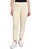 Ruby Rd. Petite Size Tencel™ Lyocell Frayed Hem Pull-On Ankle Pants, Color:Canvas - Image 1