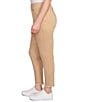 Ruby Rd. Petite Size Tencel™ Lyocell Frayed Hem Pull-On Ankle Pants, Color:Jute - Image 3