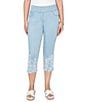 Ruby Rd. Petite Size Tencel™ Relaxed Printed Hem Pull-On Jeans - Image 1