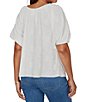 Ruby Rd. Petite Size Textured Jacquard Floral Scoop Neck Elbow Sleeve Top - Image 2