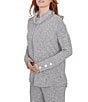 Ruby Rd. Petite Size Ultra-Soft Cowl Neck Long Sleeve Knit Sweater, Color:Gray Heather - Image 4