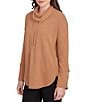 Ruby Rd. Petite Size Ultra-Soft Cowl Neck Long Sleeve Knit Sweater, Color:Chestnut - Image 4
