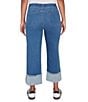 Ruby Rd. Petite Size Ultra-Soft Denim Rolled Hem Wide Leg Jeans, Color:Light Indigo - Image 2