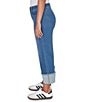 Ruby Rd. Petite Size Ultra-Soft Denim Rolled Hem Wide Leg Jeans, Color:Light Indigo - Image 3