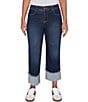 Ruby Rd. Petite Size Ultra-Soft Denim Rolled Hem Wide Leg Jeans - Image 1