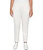 Ruby Rd. Petite Size Ultra-Soft Speckled Knit Pleated Cuffed Pull-On Pants, Color:Ivory Multi - Image 1