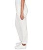 Ruby Rd. Petite Size Ultra-Soft Speckled Knit Pleated Cuffed Pull-On Pants, Color:Ivory Multi - Image 3