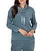 Ruby Rd. Petite Size Velveteen Cowl Neck Long Sleeve Coordinating Pullover - Image 1