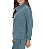Ruby Rd. Petite Size Velveteen Cowl Neck Long Sleeve Coordinating Pullover - Image 3