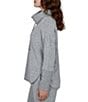 Ruby Rd. Petite Size Waffle Knit Drawstring Draped Cowl Neck Long Sleeve Top - Image 6