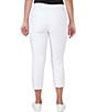 Color:White - Image 2 - Petite Size Wrinkle Resistance Embroidered Hem Crop Pant