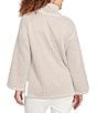 Ruby Rd. Petite Size ZIG-Zag High Mock Neck Long Sleeve Knit Top, Color:Biscotti/Ivory Combo - Image 2