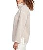 Ruby Rd. Petite Size ZIG-Zag High Mock Neck Long Sleeve Knit Top, Color:Biscotti/Ivory Combo - Image 3