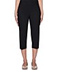 Color:Black - Image 1 - Petite Size Pull-On Solar Millennium Cropped Capri Pants