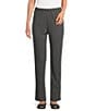 Ruby Rd. Petite Size Pull-On Stretch French Terry Pants, Color:Charcoal Heather - Image 1