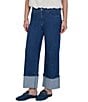 Ruby Rd. Pinstripe Denim Wide Cuff Ankle Jeans - Image 3