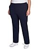 Color:Navy - Image 5 - Plus Size French Terry Elastic Waist Pull-On Pants