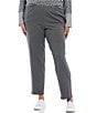 Color:Charcoal Heather - Image 1 - Plus Size French Terry Elastic Waist Pull-On Pants