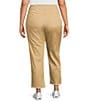 Ruby Rd. Plus Size Tencel™ Lyocell Frayed Hem Pull-On Ankle Pants, Color:Jute - Image 2
