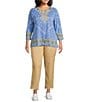 Ruby Rd. Plus Size Tencel™ Lyocell Frayed Hem Pull-On Ankle Pants, Color:Jute - Image 3