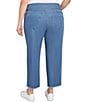 Ruby Rd. Plus Size Tencel™ Lyocell Frayed Hem Pull-On Ankle Pants, Color:Medium Blue - Image 2