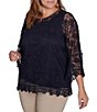 Ruby Rd. Plus Size Boat Neck 3/4 Sleeve Sweater | Dillard's