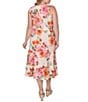 Ruby Rd. Plus Size Bold Floral V-Neck Sleeveless Tiered A-Line Midi Pull-On Dress - Image 2