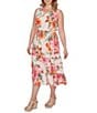 Ruby Rd. Plus Size Bold Floral V-Neck Sleeveless Tiered A-Line Midi Pull-On Dress - Image 4