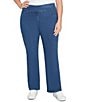 Ruby Rd. Plus Size Bootcut Flare Leg Pull-On Jeans, Color:Indigo - Image 1