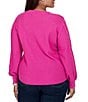 Ruby Rd. Plus Size Cable Knit Boucle Crew Neck Long Sleeve Sweater - Image 2