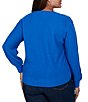 Ruby Rd. Plus Size Cable Knit Boucle Crew Neck Long Sleeve Sweater - Image 5