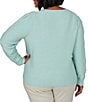 Ruby Rd. Plus Size Cable Knit Crew Neck Long Open Sleeve Detail Sweater - Image 2