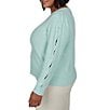 Ruby Rd. Plus Size Cable Knit Crew Neck Long Open Sleeve Detail Sweater - Image 3