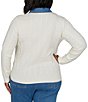 Ruby Rd. Plus Size Cable Knit Denim Point Collar Long Sleeve Sweater - Image 2