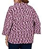 Ruby Rd. Plus Size Chenille Knit Space Dye Draped 3/4 Sleeve Sweater - Image 2