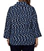 Ruby Rd. Plus Size Chenille Knit Space Dye Draped 3/4 Sleeve Sweater - Image 5