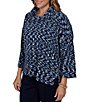 Ruby Rd. Plus Size Chenille Knit Space Dye Draped 3/4 Sleeve Sweater - Image 6