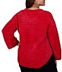 Ruby Rd. Plus Size Chenille Shimmer Knit V-Neck Long Sleeve Sweater - Image 2