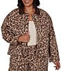 Ruby Rd. Plus Size Coordinating Stretch Denim Cheetah Print Faux Leather Denim Jacket - Image 1