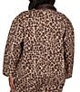 Ruby Rd. Plus Size Coordinating Stretch Denim Cheetah Print Faux Leather Denim Jacket - Image 2