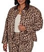Ruby Rd. Plus Size Coordinating Stretch Denim Cheetah Print Faux Leather Denim Jacket - Image 3