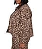 Ruby Rd. Plus Size Coordinating Stretch Denim Cheetah Print Faux Leather Denim Jacket - Image 4