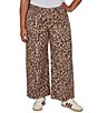 Ruby Rd. Plus Size Coordinating Stretch Denim Cheetah Print Wide Leg Pants - Image 1